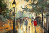 'Evening in Hyde Park'  Painting on Canvas, Ready to Hang - Eva Czarniecka Umbrella Oil paintings Rain London Streets Pallets Knife Limited Edition Prints Impressionism Art Contemporary