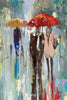 'A stroll in the park'Oil Painting on Canvas, Ready to Hang - Eva Czarniecka Umbrella Oil paintings Rain London Streets Pallets Knife Limited Edition Prints Impressionism Art Contemporary
