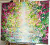 'Spring In The Air' Oil Painting Ready To Hang. - Eva Czarniecka Umbrella Oil paintings Rain London Streets Pallets Knife Limited Edition Prints Impressionism Art Contemporary