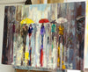 'Awakening Skies' Oil Painting, Canvas Ready to Hang, Ideal Gift or Home Decor - Eva Czarniecka Umbrella Oil paintings Rain London Streets Pallets Knife Limited Edition Prints Impressionism Art Contemporary