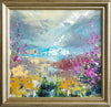 'Ray of Hope' Oil Painting On Canvas Framed Ready to Hang - Eva Czarniecka Umbrella Oil paintings Rain London Streets Pallets Knife Limited Edition Prints Impressionism Art Contemporary