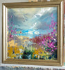 'Ray of Hope' Oil Painting On Canvas Framed Ready to Hang - Eva Czarniecka Umbrella Oil paintings Rain London Streets Pallets Knife Limited Edition Prints Impressionism Art Contemporary