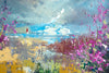 'Ray of Hope' Oil Painting On Canvas Framed Ready to Hang - Eva Czarniecka Umbrella Oil paintings Rain London Streets Pallets Knife Limited Edition Prints Impressionism Art Contemporary