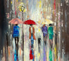 'The City' Oil Painting Ready To Hang - Eva Czarniecka Umbrella Oil paintings Rain London Streets Pallets Knife Limited Edition Prints Impressionism Art Contemporary