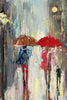'Night Stroll' Oil Painting on Canvas, Ready to Hang - Eva Czarniecka Umbrella Oil paintings Rain London Streets Pallets Knife Limited Edition Prints Impressionism Art Contemporary