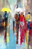 'Regent Street, London' Large Oil Painting Ready To Hang - Eva Czarniecka Umbrella Oil paintings Rain London Streets Pallets Knife Limited Edition Prints Impressionism Art Contemporary