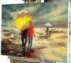 'One Morning in May' Original Oil Painting on Canvas Ready to Hang - Eva Czarniecka Umbrella Oil paintings Rain London Streets Pallets Knife Limited Edition Prints Impressionism Art Contemporary