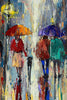 'RAINY NOVEMBER IN LONDON' Original Oil Painting on Canvas Ready to Hang - Eva Czarniecka Umbrella Oil paintings Rain London Streets Pallets Knife Limited Edition Prints Impressionism Art Contemporary