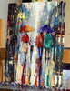 'RAINY NOVEMBER IN LONDON' Original Oil Painting on Canvas Ready to Hang - Eva Czarniecka Umbrella Oil paintings Rain London Streets Pallets Knife Limited Edition Prints Impressionism Art Contemporary