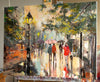 'Winter Stroll in Hyde Park' Original Oil Painting on Canvas Ready to Hang - Eva Czarniecka Umbrella Oil paintings Rain London Streets Pallets Knife Limited Edition Prints Impressionism Art Contemporary