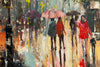 'Winter Stroll in Hyde Park' Original Oil Painting on Canvas Ready to Hang - Eva Czarniecka Umbrella Oil paintings Rain London Streets Pallets Knife Limited Edition Prints Impressionism Art Contemporary