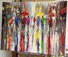 'Afternoon in City Of Rain' Original Oil Painting on Canvas Ready to Hang - Eva Czarniecka Umbrella Oil paintings Rain London Streets Pallets Knife Limited Edition Prints Impressionism Art Contemporary