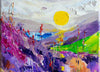 LAVENDER VALLEY Oil Painting on Canvas Ready to Hang - Eva Czarniecka Umbrella Oil paintings Rain London Streets Pallets Knife Limited Edition Prints Impressionism Art Contemporary
