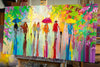 'Sunny Day in Hyde Park II' Oil Painting on Canvas Ready to Hang - Eva Czarniecka Umbrella Oil paintings Rain London Streets Pallets Knife Limited Edition Prints Impressionism Art Contemporary