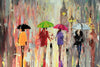 Reserved Oil Painting on Canvas Ready to Hang - Eva Czarniecka Umbrella Oil paintings Rain London Streets Pallets Knife Limited Edition Prints Impressionism Art Contemporary