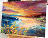 'Rhossili Bay' Oil Painting on Canvas Ready to Hang - Eva Czarniecka Umbrella Oil paintings Rain London Streets Pallets Knife Limited Edition Prints Impressionism Art Contemporary