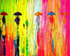 Commission Painting on Canvas - Eva Czarniecka Umbrella Oil paintings Rain London Streets Pallets Knife Limited Edition Prints Impressionism Art Contemporary