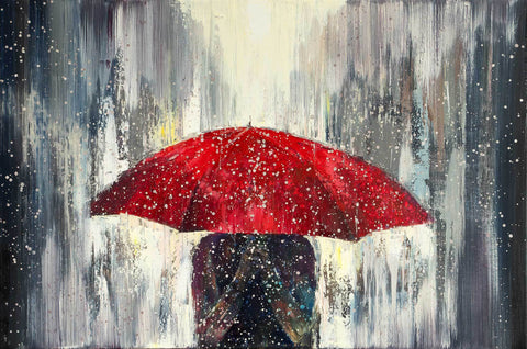 'Red Umbrella Rain' Limited Edition Print
