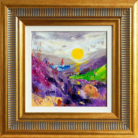 'Lavender Valley' Painting on Canvas Ready to Hang - Eva Czarniecka Umbrella Oil paintings Rain London Streets Pallets Knife Limited Edition Prints Impressionism Art Contemporary