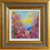 'Springtime' Framed Original Oil Painting - Eva Czarniecka Umbrella Oil paintings Rain London Streets Pallets Knife Limited Edition Prints Impressionism Art Contemporary