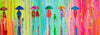 'Invitation for Spring' Acrylic Painting on Canvas Ready to Hang - Eva Czarniecka Umbrella Oil paintings Rain London Streets Pallets Knife Limited Edition Prints Impressionism Art Contemporary