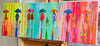 'Invitation for Spring' Acrylic Painting on Canvas Ready to Hang - Eva Czarniecka Umbrella Oil paintings Rain London Streets Pallets Knife Limited Edition Prints Impressionism Art Contemporary