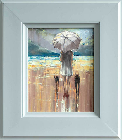 'Through The Autumn Light' Oil Painting on Canvas Ready to Hang RESERVED - Eva Czarniecka Umbrella Oil paintings Rain London Streets Pallets Knife Limited Edition Prints Impressionism Art Contemporary