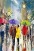 'Memories of London' Framed Oil Painting on Canvas Ready to Hang - Eva Czarniecka Umbrella Oil paintings Rain London Streets Pallets Knife Limited Edition Prints Impressionism Art Contemporary