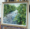 Commission for Joanna Oil Painting - Eva Czarniecka Umbrella Oil paintings Rain London Streets Pallets Knife Limited Edition Prints Impressionism Art Contemporary