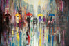 Commission for Mr Ravi (Reserved) - Eva Czarniecka Umbrella Oil paintings Rain London Streets Pallets Knife Limited Edition Prints Impressionism Art Contemporary