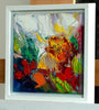'Pansy' Oil Painting Framed - Eva Czarniecka Umbrella Oil paintings Rain London Streets Pallets Knife Limited Edition Prints Impressionism Art Contemporary