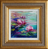 'Summer Pond Lilies'  Framed Oil Painting on Canvas - Eva Czarniecka Umbrella Oil paintings Rain London Streets Pallets Knife Limited Edition Prints Impressionism Art Contemporary