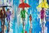 'Walk In Colour' Oil Painting on Canvas - Eva Czarniecka Umbrella Oil paintings Rain London Streets Pallets Knife Limited Edition Prints Impressionism Art Contemporary
