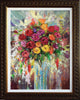 'Winter Roses' Oil Painting on Canvas Framed Ready to Hang - Eva Czarniecka Umbrella Oil paintings Rain London Streets Pallets Knife Limited Edition Prints Impressionism Art Contemporary