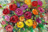'Winter Roses' Oil Painting on Canvas Framed Ready to Hang - Eva Czarniecka Umbrella Oil paintings Rain London Streets Pallets Knife Limited Edition Prints Impressionism Art Contemporary