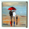 'Our Journey' Framed Oil Painting on Canvas Ready to Hang - Eva Czarniecka Umbrella Oil paintings Rain London Streets Pallets Knife Limited Edition Prints Impressionism Art Contemporary