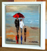'Our Journey' Framed Oil Painting on Canvas Ready to Hang - Eva Czarniecka Umbrella Oil paintings Rain London Streets Pallets Knife Limited Edition Prints Impressionism Art Contemporary