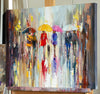 'City In Rain' Oil Painting on Canvas - Eva Czarniecka Umbrella Oil paintings Rain London Streets Pallets Knife Limited Edition Prints Impressionism Art Contemporary