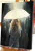 'Walking Through Rain' Oil Painting - Eva Czarniecka Umbrella Oil paintings Rain London Streets Pallets Knife Limited Edition Prints Impressionism Art Contemporary