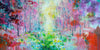 'Into The Light' Original Oil Painting on Canvas - Eva Czarniecka Umbrella Oil paintings Rain London Streets Pallets Knife Limited Edition Prints Impressionism Art Contemporary