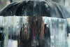 'Into The Unknown' Oil Painting on Canvas RESERVED - Eva Czarniecka Umbrella Oil paintings Rain London Streets Pallets Knife Limited Edition Prints Impressionism Art Contemporary