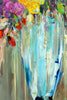'Flowers in Blue Vase' Original Oil Painting on Canvas - Eva Czarniecka Umbrella Oil paintings Rain London Streets Pallets Knife Limited Edition Prints Impressionism Art Contemporary