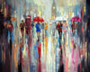'London Crossing' Oil Painting on Canvas Ready to Hang - Eva Czarniecka Umbrella Oil paintings Rain London Streets Pallets Knife Limited Edition Prints Impressionism Art Contemporary