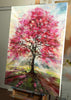 'Tree Of Hope' LARGE - Eva Czarniecka Umbrella Oil paintings Rain London Streets Pallets Knife Limited Edition Prints Impressionism Art Contemporary
