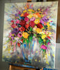 'Summer,Embraced Flowers' Hand Embellished Canvas Print - Limited Edition