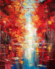 'Our Paradise' Original Oil Painting on Canvas - Eva Czarniecka Umbrella Oil paintings Rain London Streets Pallets Knife Limited Edition Prints Impressionism Art Contemporary