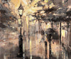 'Winter Night In Hyde Park' Oil Painting on Canvas - Eva Czarniecka Umbrella Oil paintings Rain London Streets Pallets Knife Limited Edition Prints Impressionism Art Contemporary