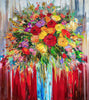 'Full Bloom' Oil Painting - Eva Czarniecka Umbrella Oil paintings Rain London Streets Pallets Knife Limited Edition Prints Impressionism Art Contemporary