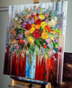 'Full Bloom' Oil Painting - Eva Czarniecka Umbrella Oil paintings Rain London Streets Pallets Knife Limited Edition Prints Impressionism Art Contemporary