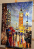 'London Snow' Hand Embellished Canvas Print - Limited Edition